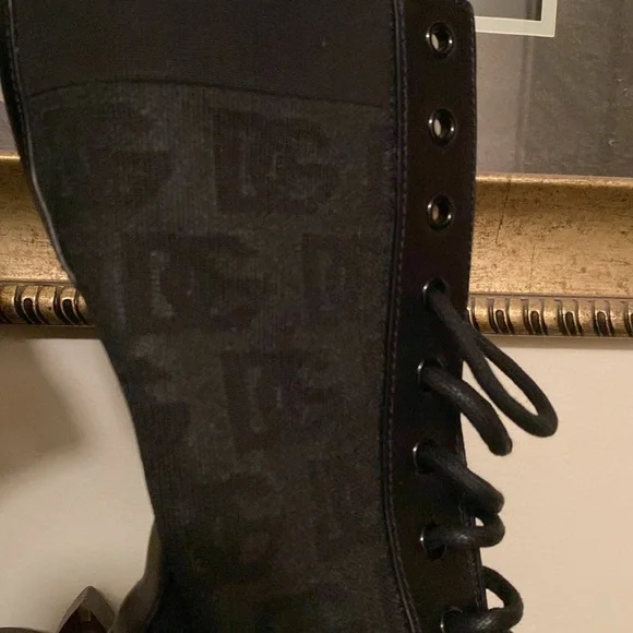 BNWT DESIGNER DOLCE & GABBANA STIVALETTO ANTIK + MAGLINA LOGO BOOT, NERO COLOR - Picture 5 of 13